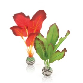 Шелковые растения зеленое и красное низкие (Silk plant set small green & red)