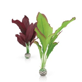 Шелковые растения средние (Silk plant set medium green & purple)