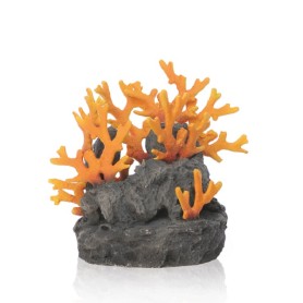 Застывшая лава с огненным кораллом (Lava rock with fire coral ornament)