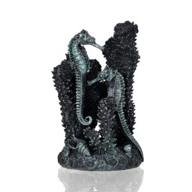 Коралл с морскими коньками черный малый (Seahorses on coral black small)