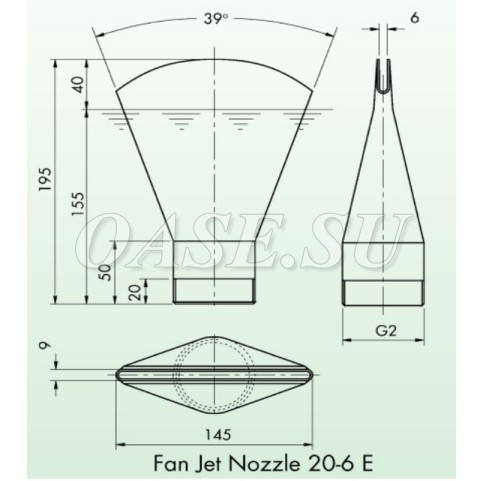 Фонтанная насадка - Fan Jet 10-20-6 Silver