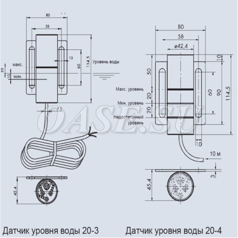 Датчики уровня воды на стену WSS 20-4