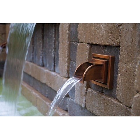 Источник-излив для монтажа в стену, квадратный, Wall Spout Square Copper