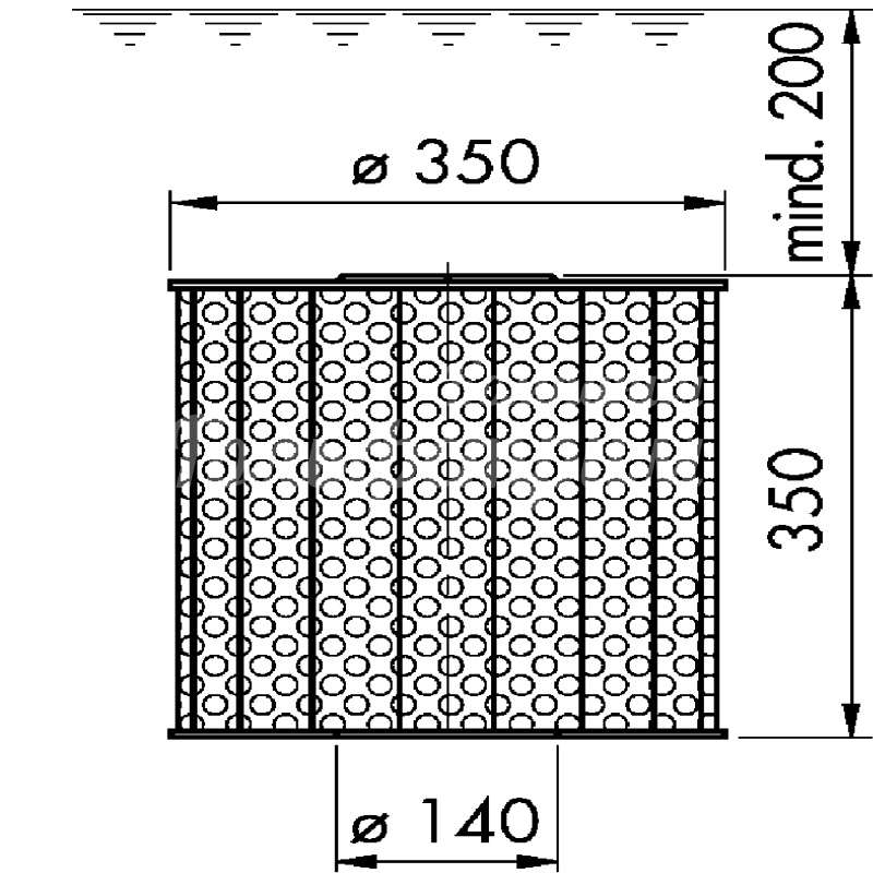 Защитная сетка на забор воды SF 350/350/125 E
