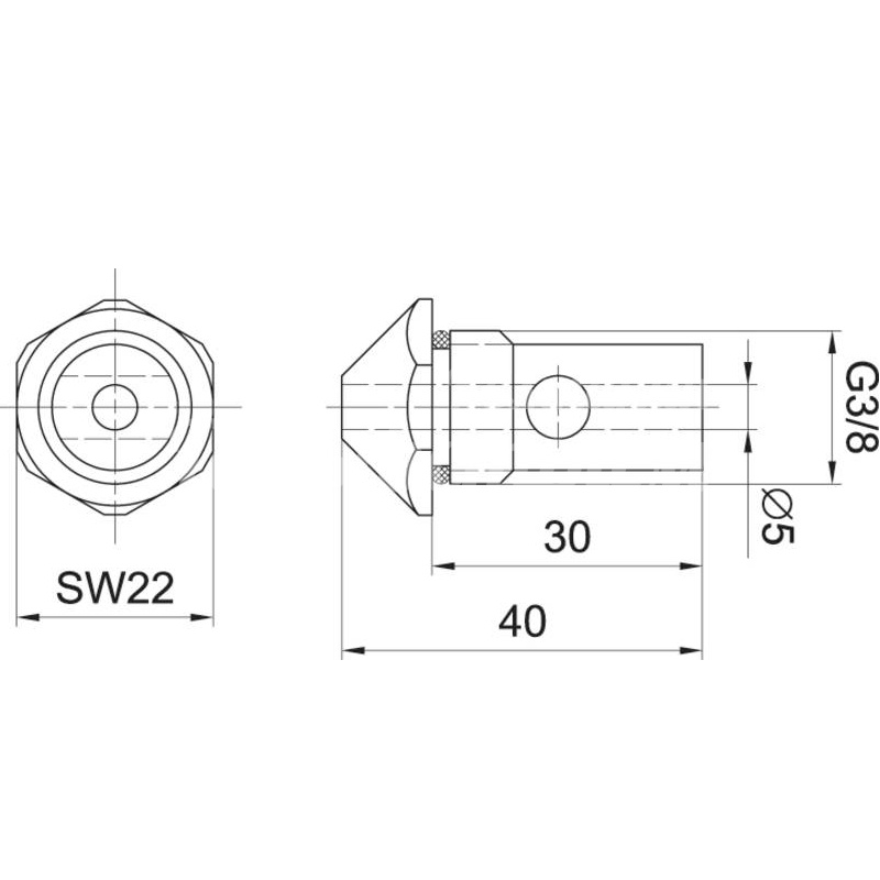 Насадка с колпачком Mylar lace nozzle 22 S